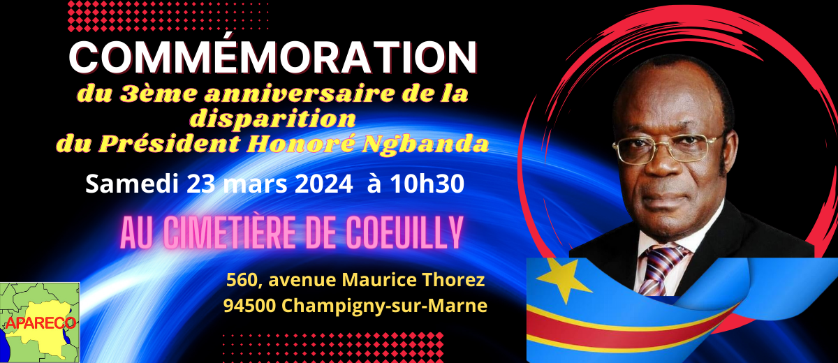 Commémoration du 3ème anniversaire du décès du Président Honoré Ngbanda (Paris / France)